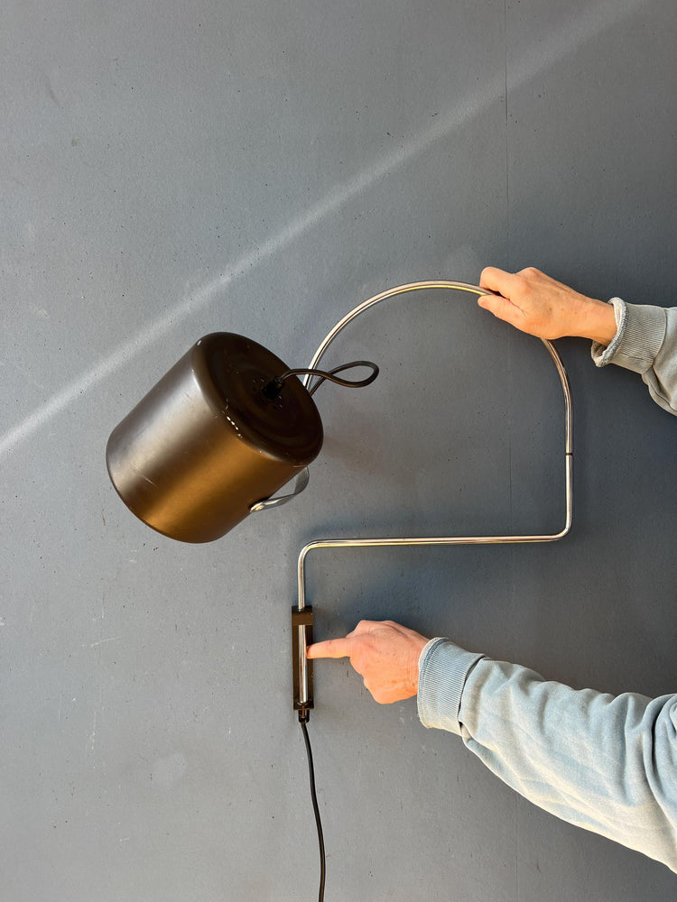Vintage Brown Anvia 'Bucket' Wall Lamp