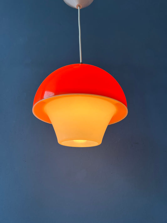 Acrylic Glass Orange and White Space Age Pendant Lamp