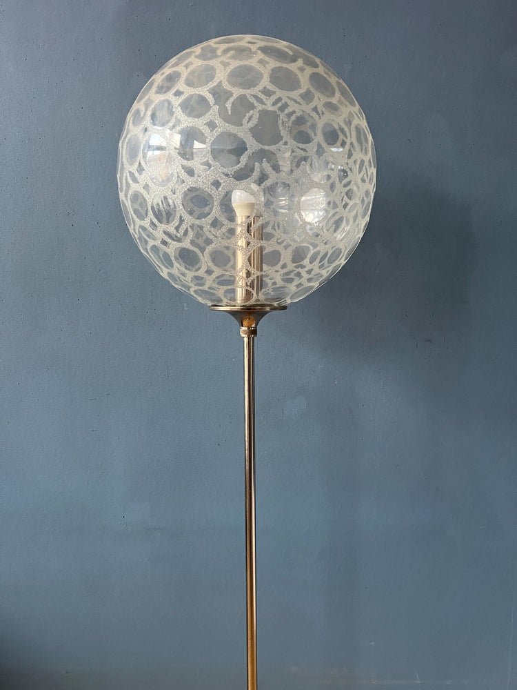Vintage Glass Floor Lamp by Doria Leuchten
