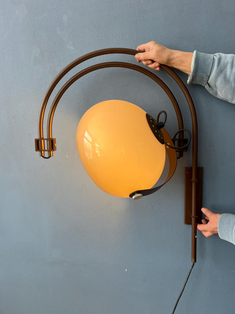 Mid Century Dijkstra Space Age Double Arc Wall Lamp