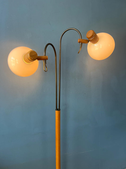 Vintage Steinhauer Wooden Mushroom Floor Lamp