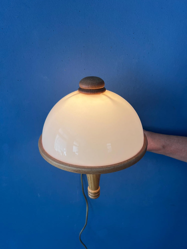 Vintage Steinhauer Wall Lamp Mid Century Adjustable Wooden Arm Plexiglass Light