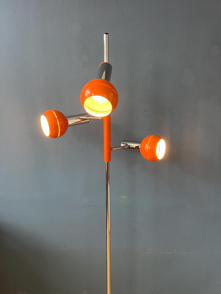 Vintage Orange Wilko Eyeball Space Age Floor Lamp