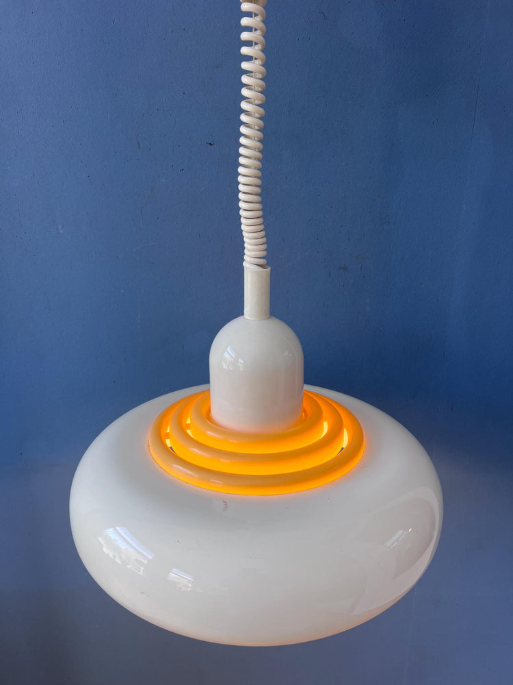 Mid Century Beige UFO Hanging Lamp by Knud Christensen