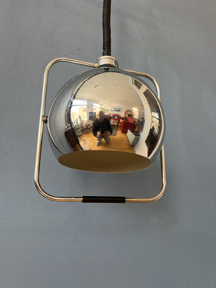 Chrome Mid Century GEPO Eyeball Pendant Lamp