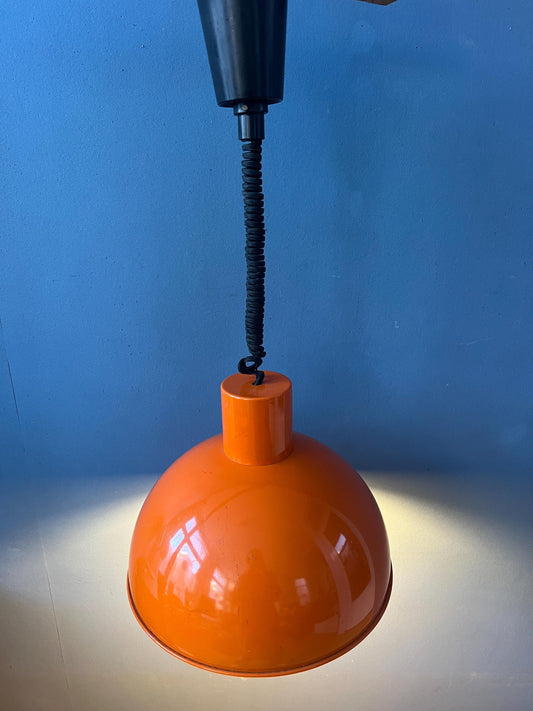 Orange Fog & Morup Enamel Pendant Lamp by Joe Hammerborg