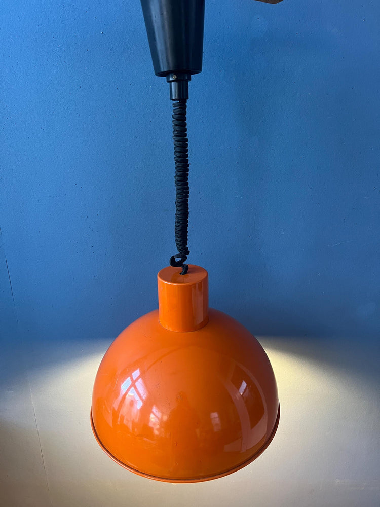 Orange Fog & Morup Enamel Pendant Lamp by Joe Hammerborg