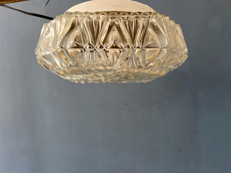 Vintage 30s Flush Mount Glass Ceiling Lamp