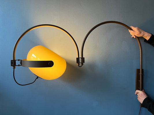 Mid Century Dijkstra Double Arc Wall Lamp | Space Age Lighting | Vintage Sconce Light