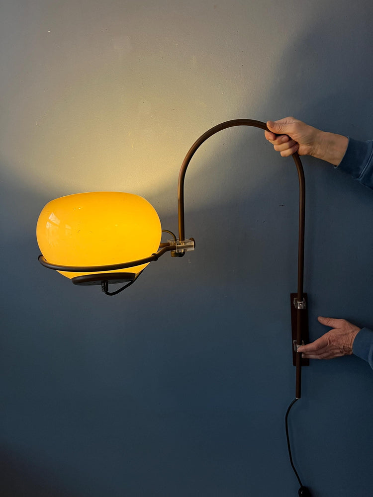 Vintage Space Age Mid Century Herda Mushroom Arc Wall Lamp