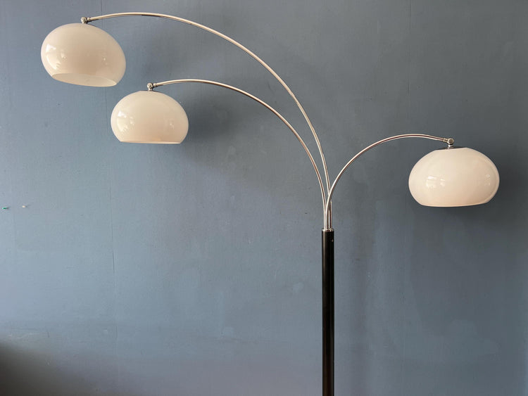 Vintage Dijkstra Space Age Mushroom Triple Arc Floor Lamp
