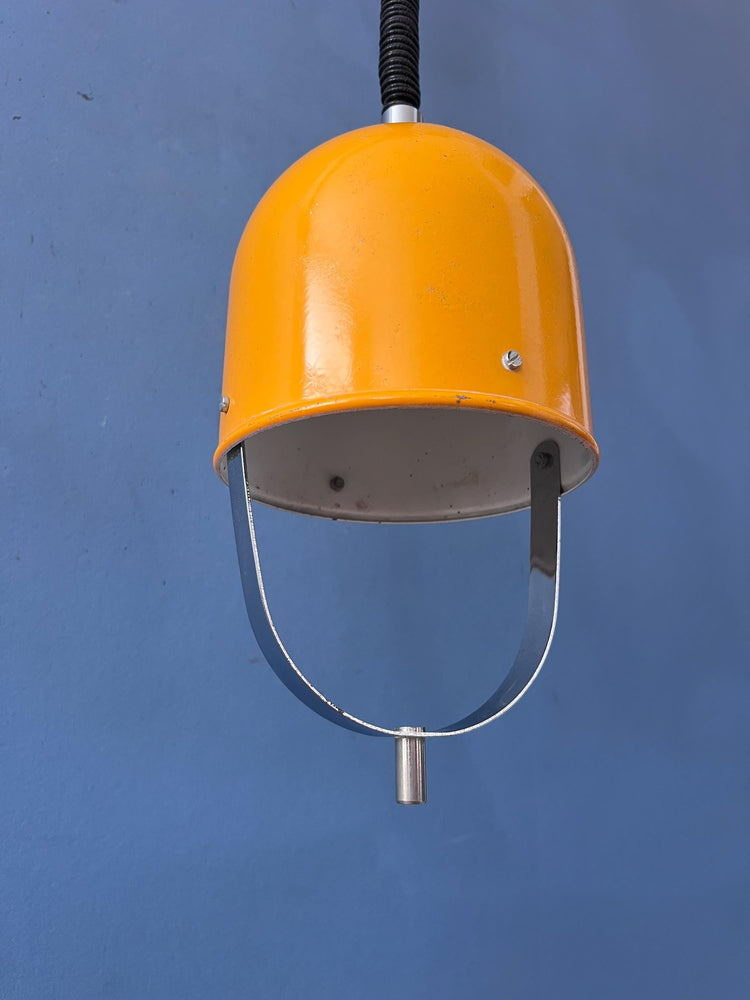 Vintage Yellow Space Age Pendant Lamp, Mid Century Modern Hanging Light