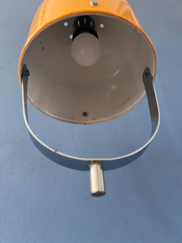 Vintage Yellow Space Age Pendant Lamp, Mid Century Modern Hanging Light