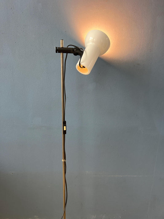 Small White Mid Century Floor Lamp