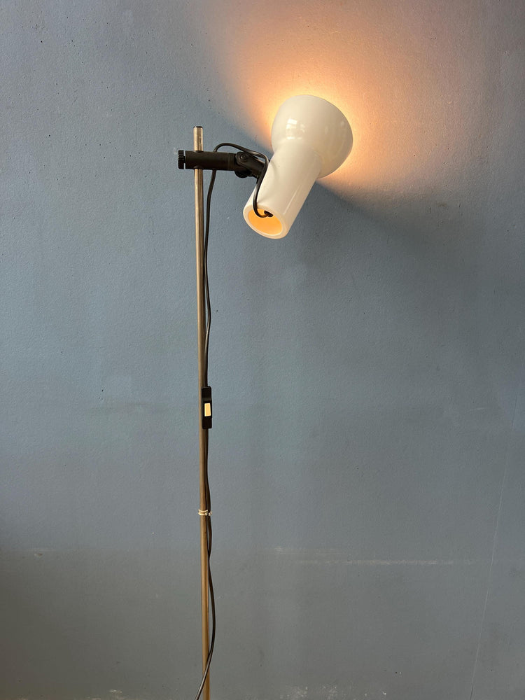 Small White Mid Century Floor Lamp