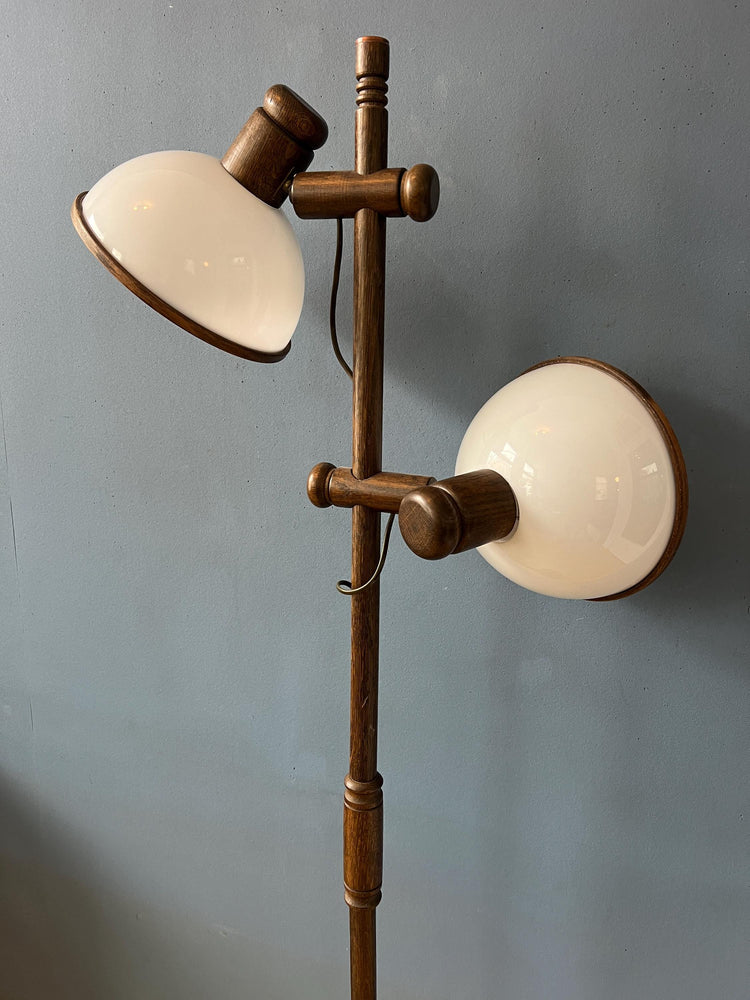 Vintage Steinhauer Wooden Mushroom Floor Lamp