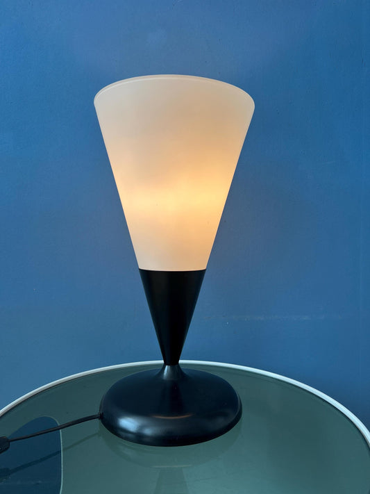 Mid Century Cone Opaline Glass Table Lamp