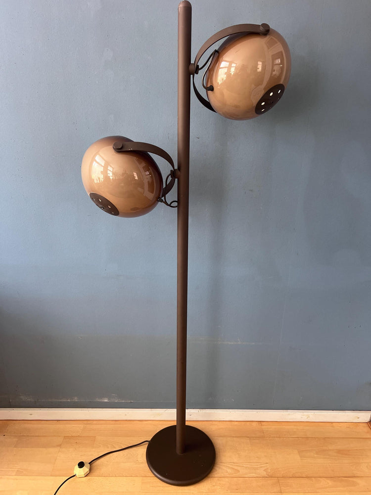 Herda Standing Lamp - Mushroom Floor Lamp - Brown Mid Century