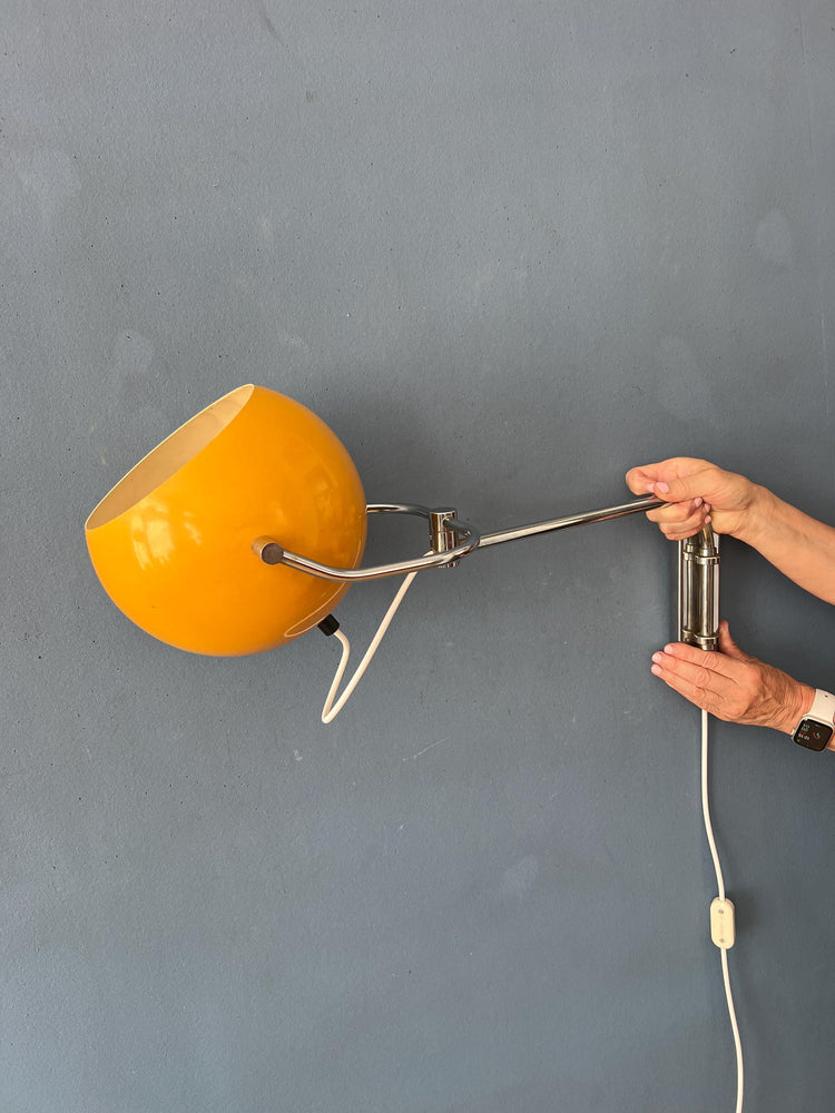 Vintage Yellow GEPO Eyeball Wall Lamp