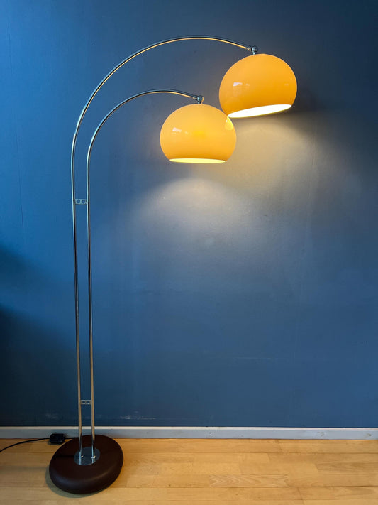 Chrome Space Age Dijkstra Double Arc Mushroom Floor Lamp