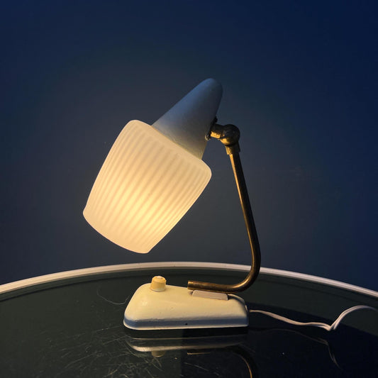 Mid Century Art Deco Style Opaline Glass Desk Lamp