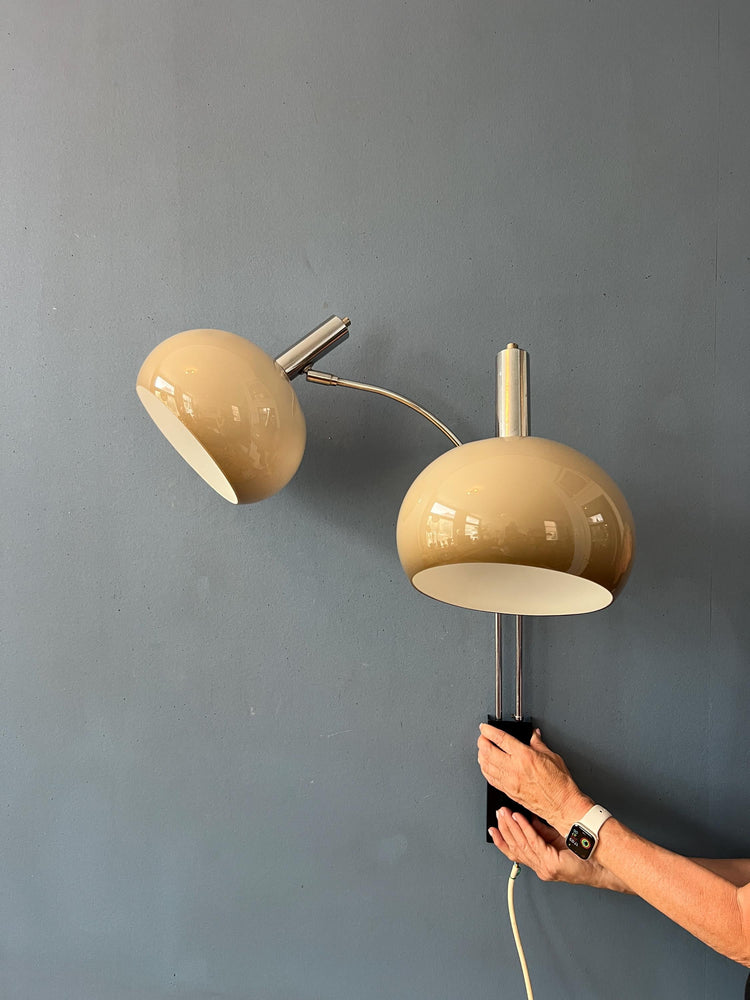 Vintage Dijkstra Space Age Double Arc Mushroom Wall Lamp