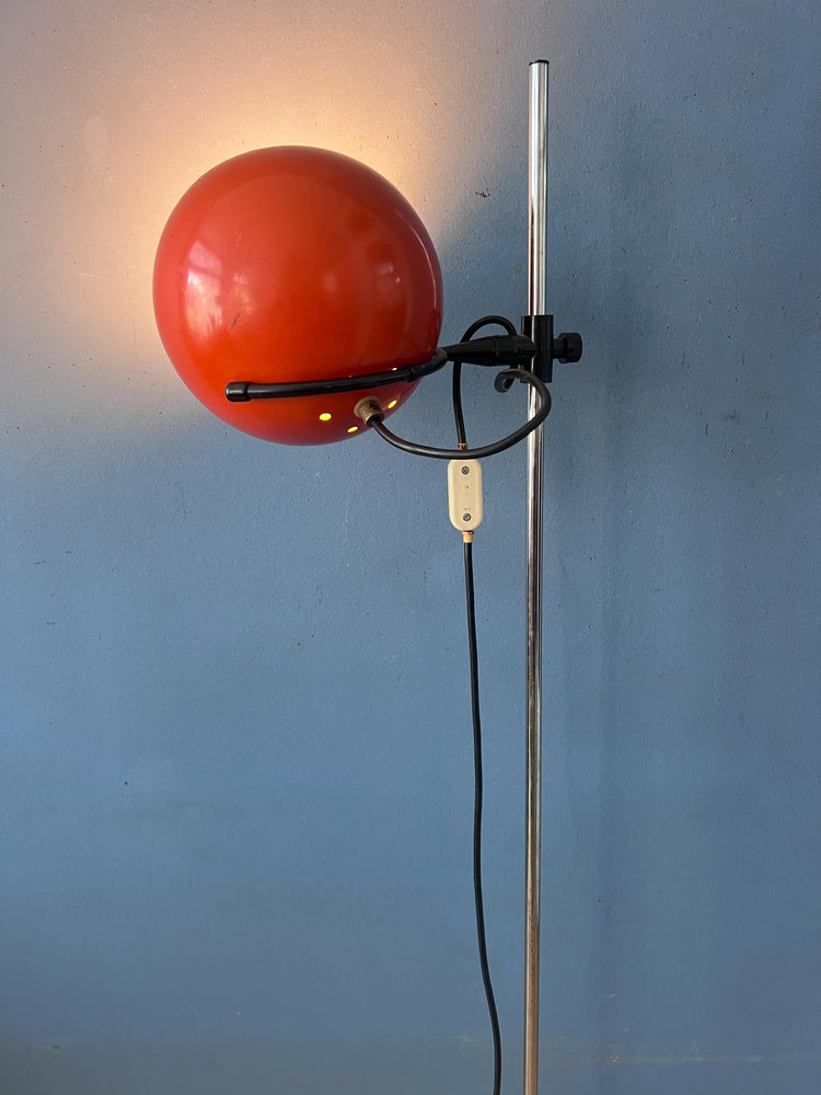 Mid Century Orange Eyeball Floor Lamp