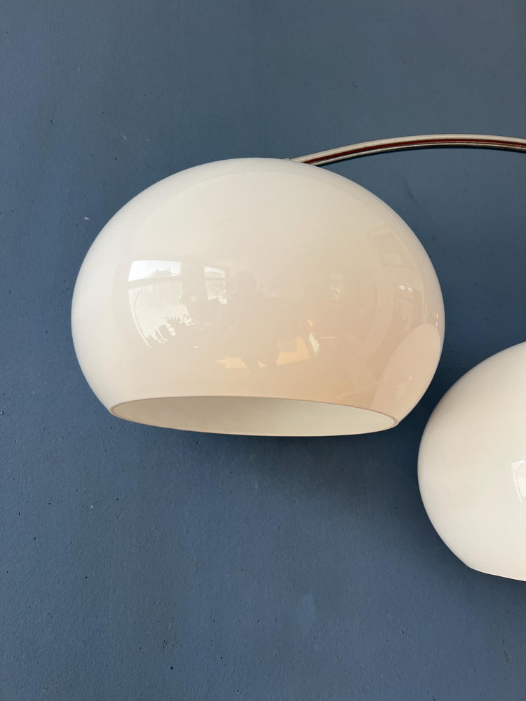 White Dijkstra Double Arc Space Age Mushroom Floor Lamp