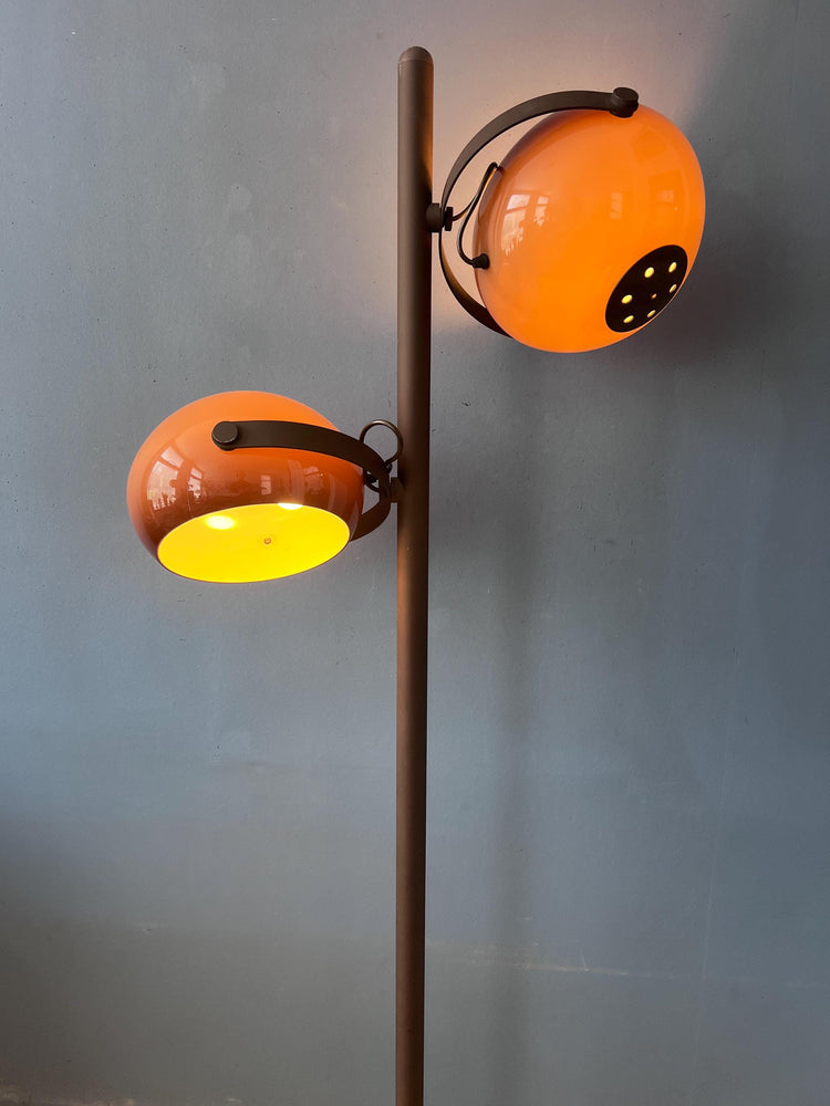 Herda Standing Lamp - Mushroom Floor Lamp - Brown Mid Century