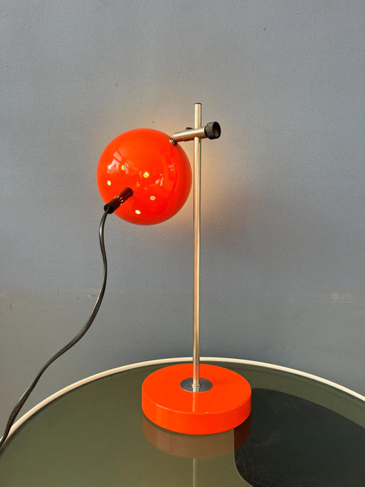 Mid Century Orange Eyeball Space Age Desk Lamp
