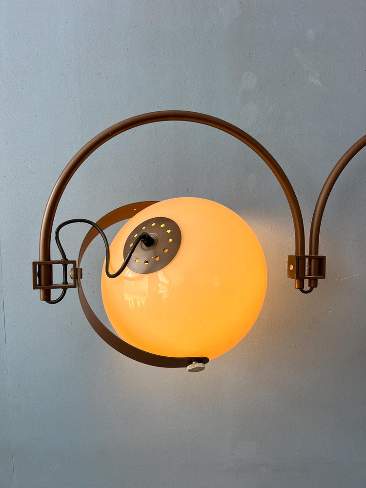 Mid Century Dijkstra Space Age Double Arc Wall Lamp
