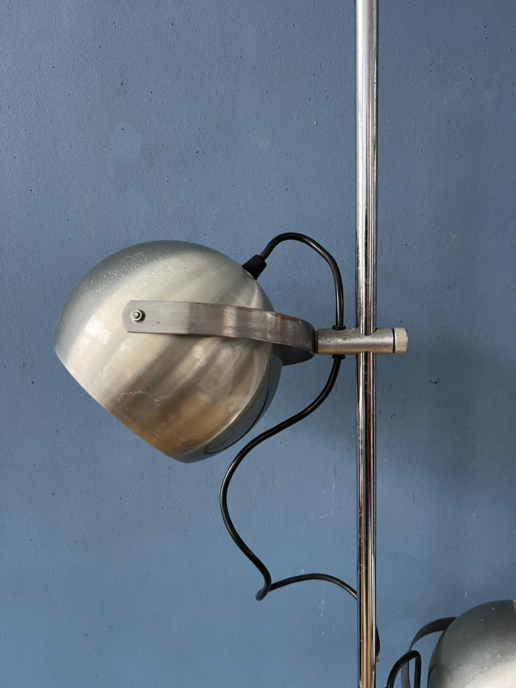 Silver Mid Century Vintage Herda Eyeball Floor Lamp