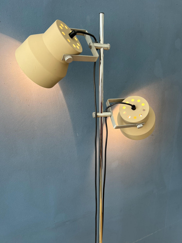 Mid Century Beige Dijkstra Space Age Floor Lamp