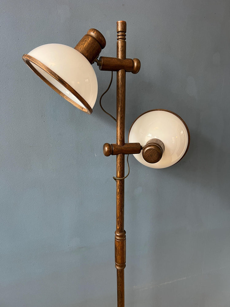 Vintage Steinhauer Wooden Mushroom Floor Lamp