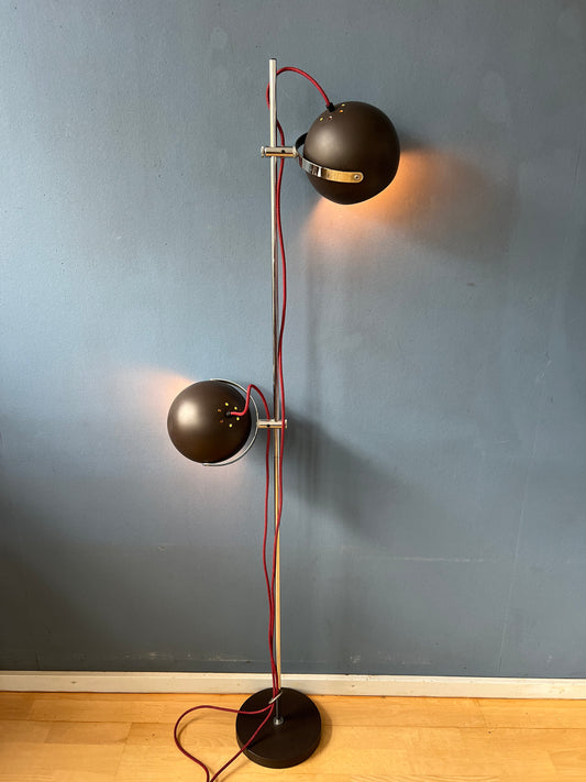 Brown Mid Century Space Age Eyeball Floor Lamp