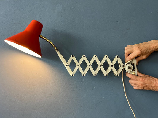 Scissor Wall Lamp - Red and White Sconce - Hala Zeist Wall Light