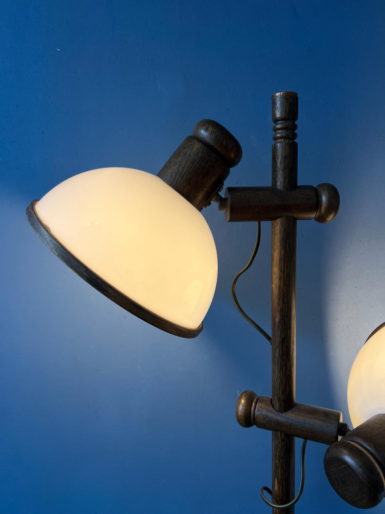 Vintage Steinhauer Wooden Mushroom Floor Lamp