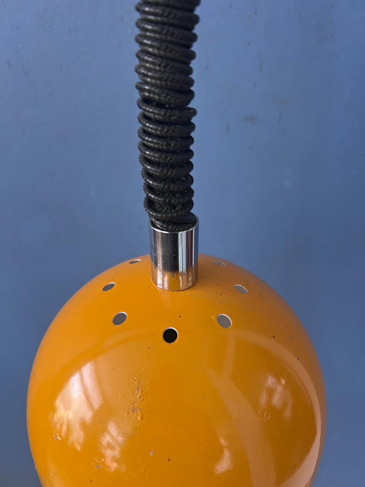 Vintage Yellow Space Age Pendant Lamp, Mid Century Modern Hanging Light