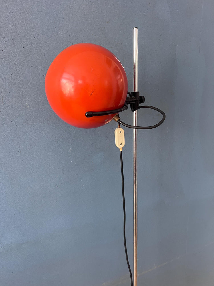 Mid Century Orange Eyeball Floor Lamp