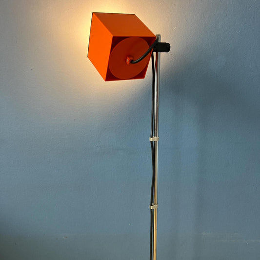 Small Vintage Orange Philips Space Age 'Cube' Floor Lamp