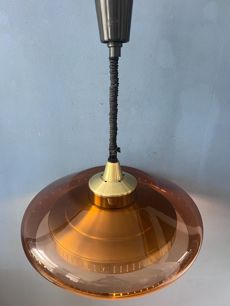 Herda UFO Flying Saucer Space Age Plexiglass Pendant Light