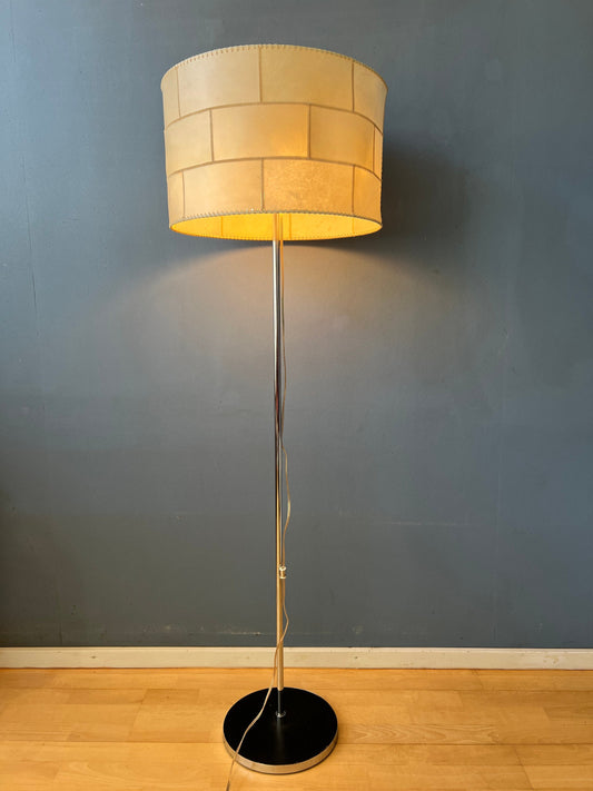 Mid Century Staff Leuchten Leather Floor Lamp