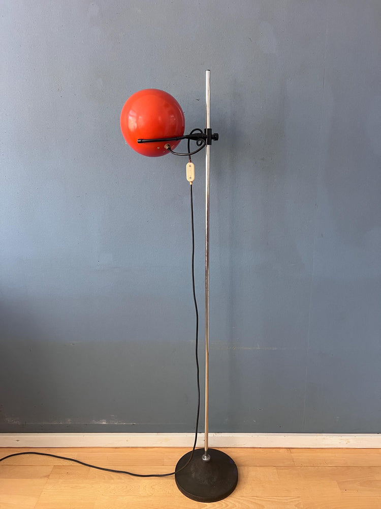 Mid Century Orange Eyeball Floor Lamp