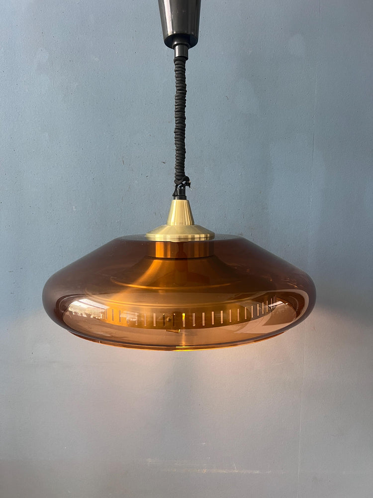 Herda UFO Flying Saucer Space Age Plexiglass Pendant Light
