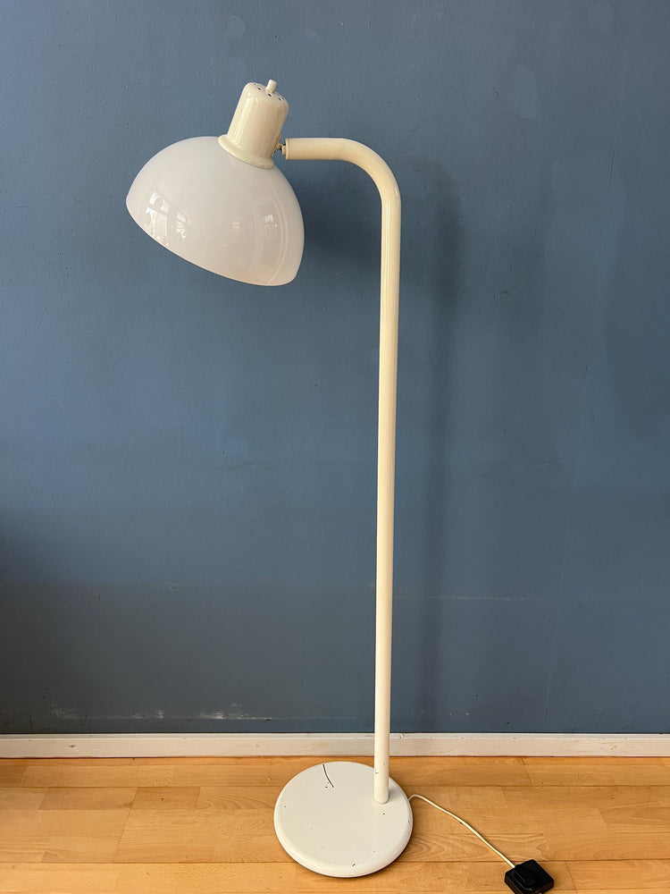 White Metal Vintage Floor Lamp with Acrylic Shade