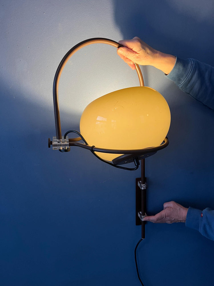 Vintage Space Age Mid Century Herda Mushroom Arc Wall Lamp