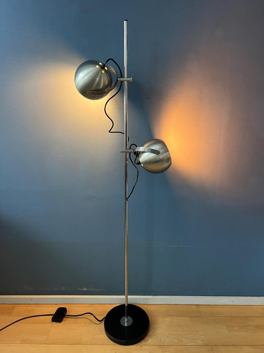 Silver Mid Century Vintage Herda Eyeball Floor Lamp