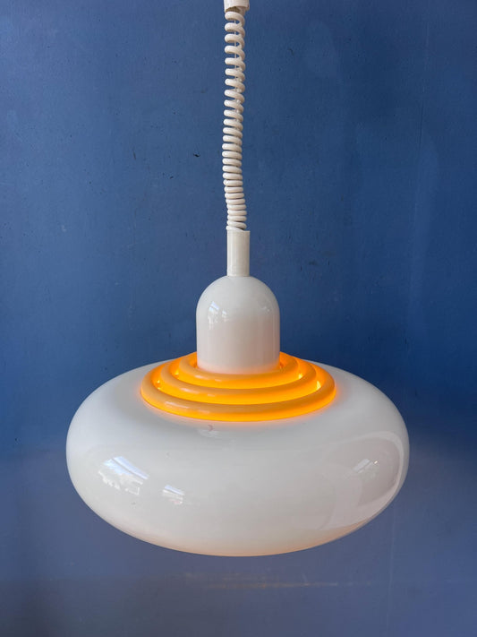 Mid Century Beige UFO Hanging Lamp by Knud Christensen