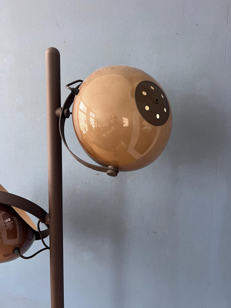 Herda Standing Lamp - Mushroom Floor Lamp - Brown Mid Century