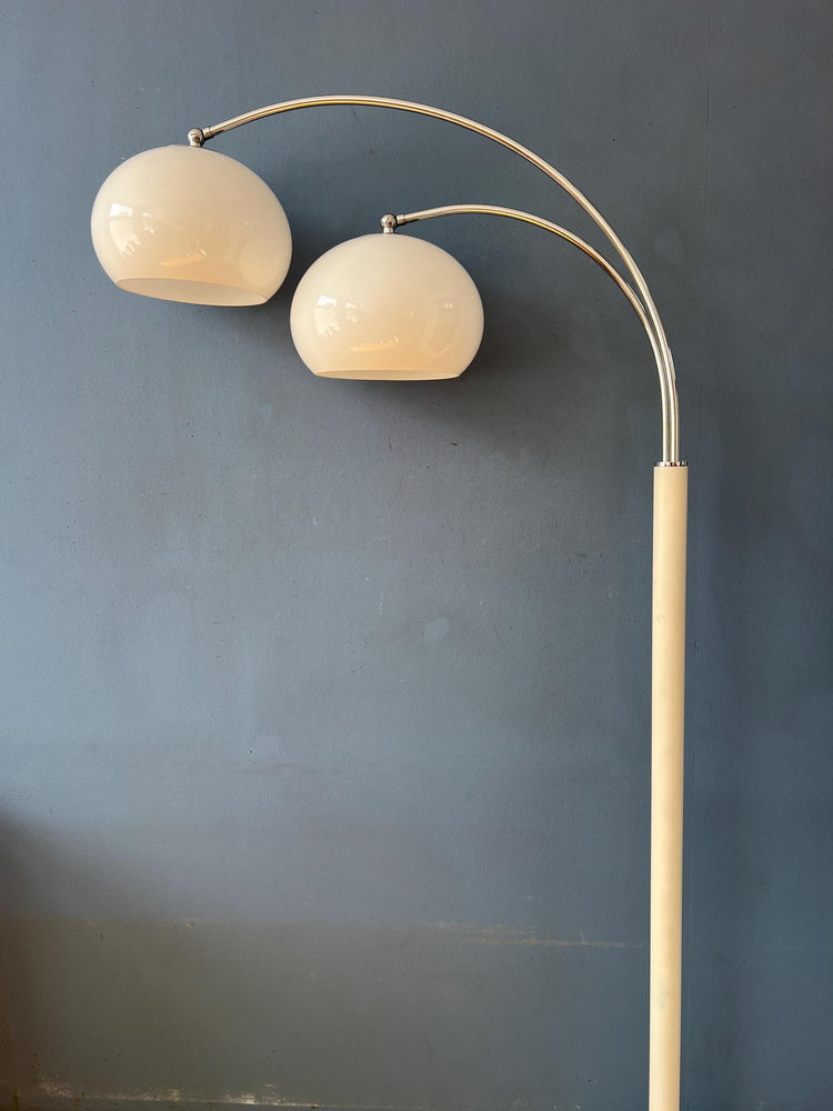 White Dijkstra Double Arc Space Age Mushroom Floor Lamp